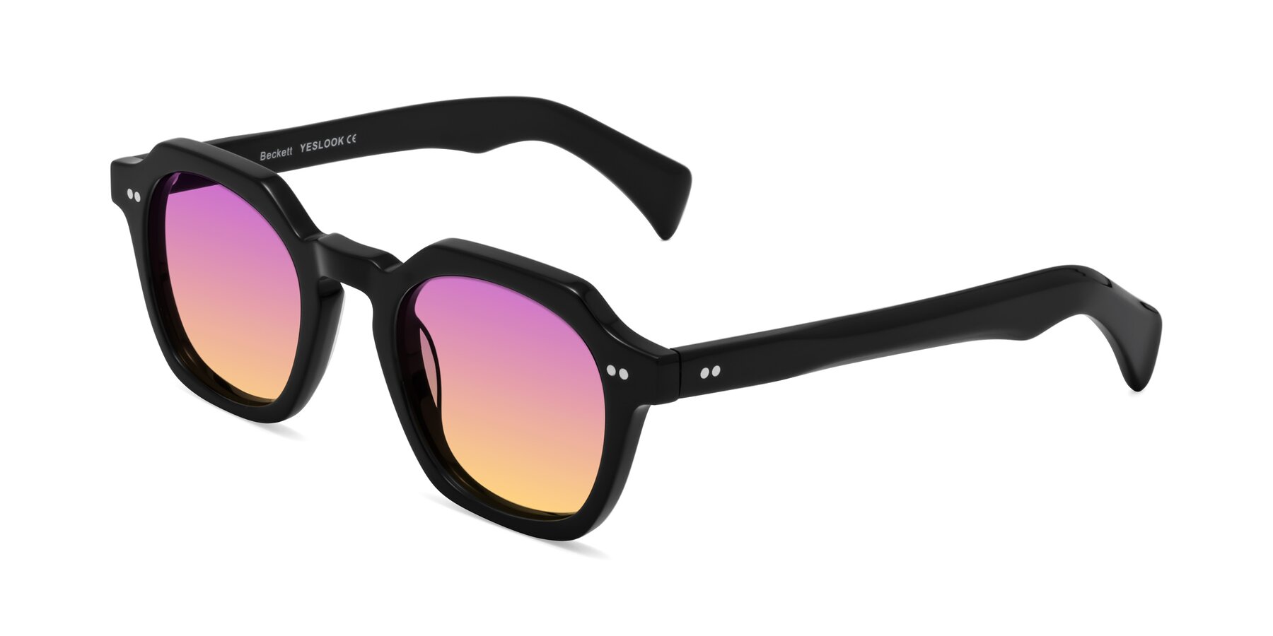 Angle of Beckett in Black with Purple / Yellow Gradient Lenses