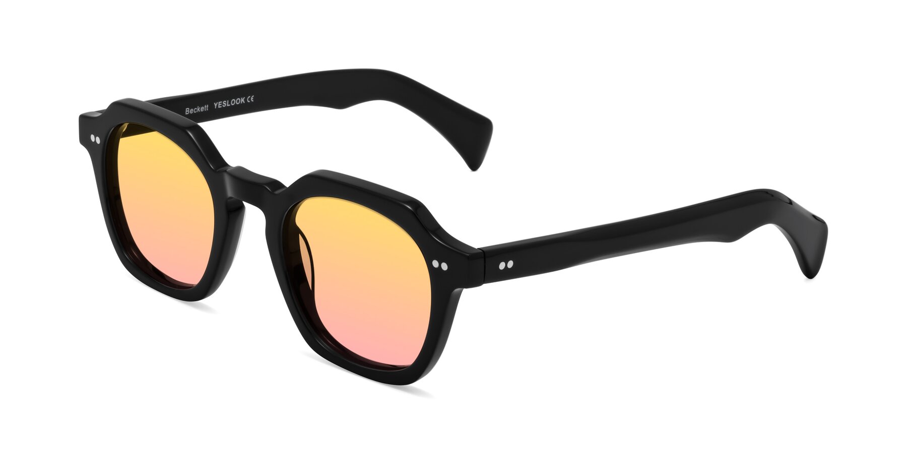 Angle of Beckett in Black with Yellow / Pink Gradient Lenses