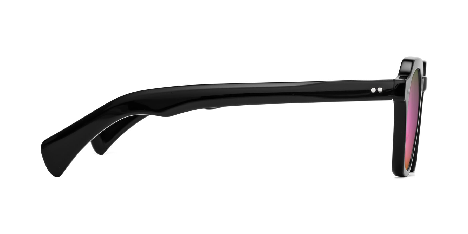 Side of Beckett in Black with Pink Mirrored Lenses