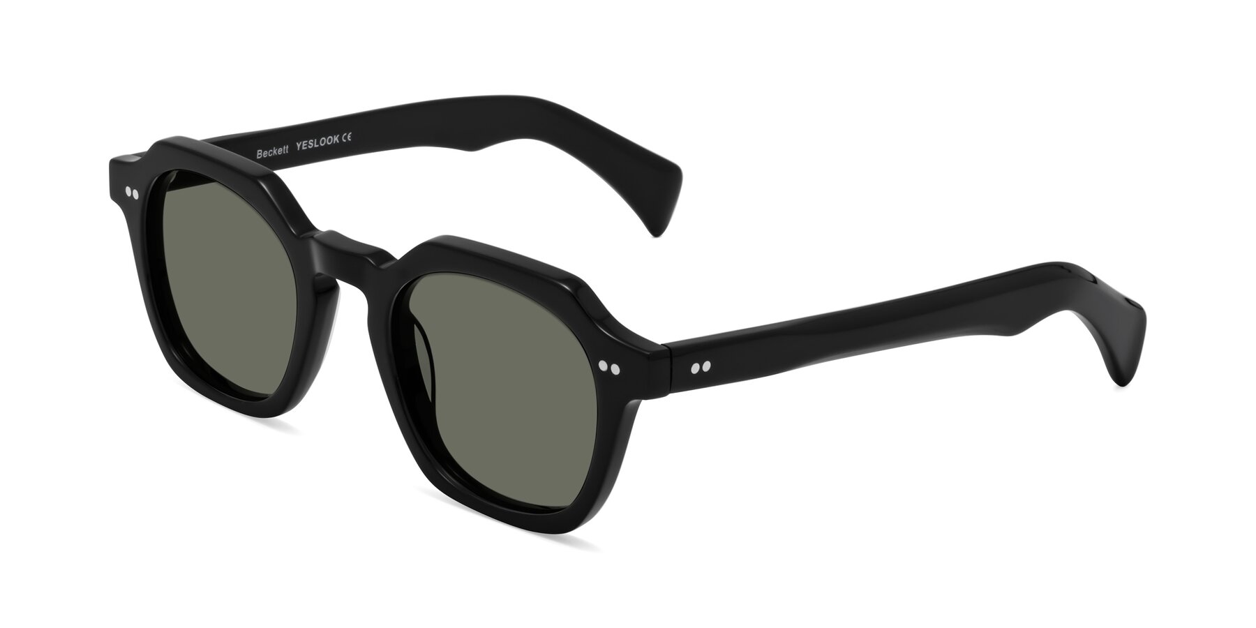Angle of Beckett in Black with Gray Polarized Lenses