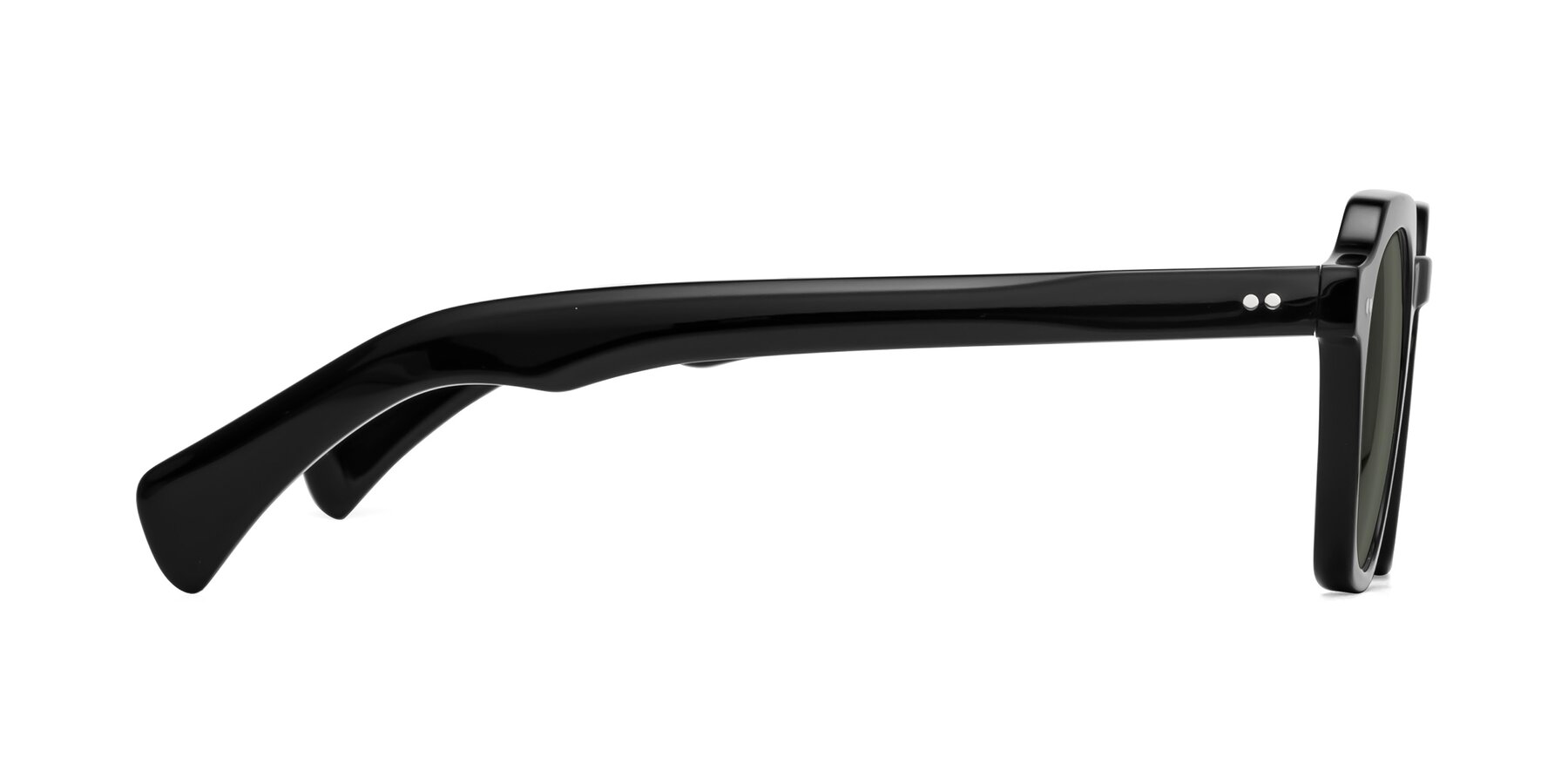 Side of Beckett in Black with Gray Polarized Lenses