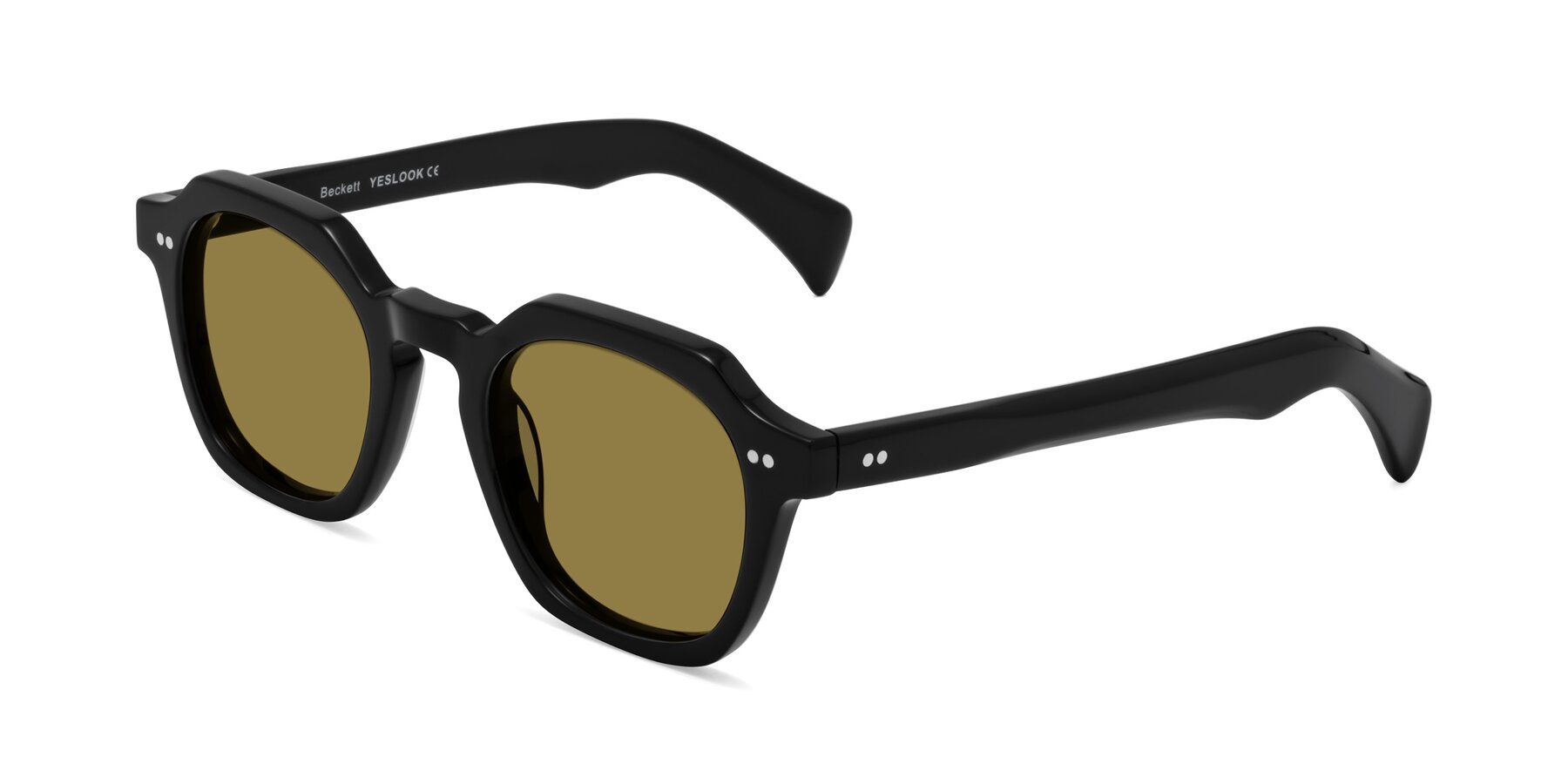 Angle of Beckett in Black with Brown Polarized Lenses