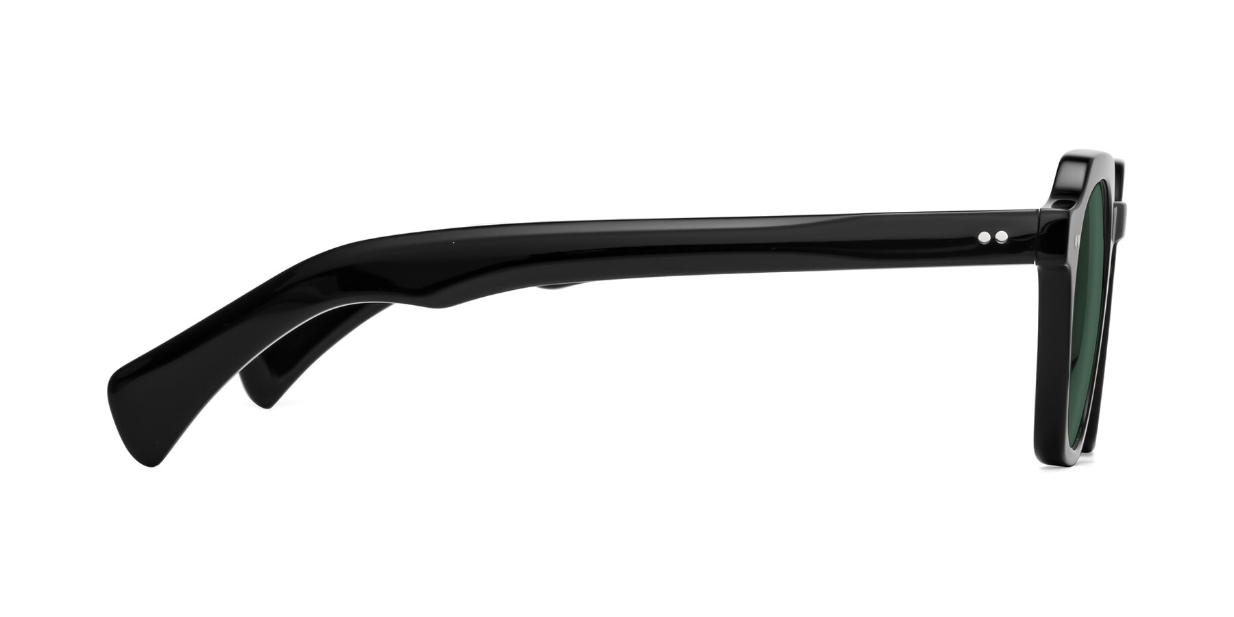 Side of Beckett in Black with Green Polarized Lenses
