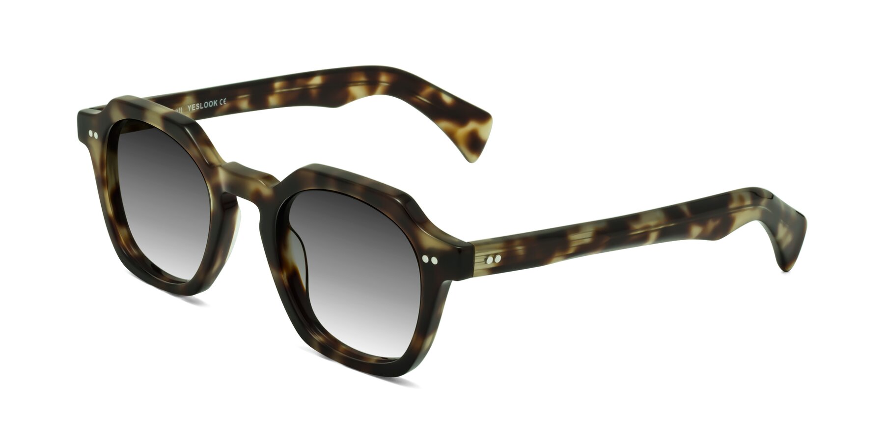 Angle of Beckett in Olive Tortoise with Gray Gradient Lenses