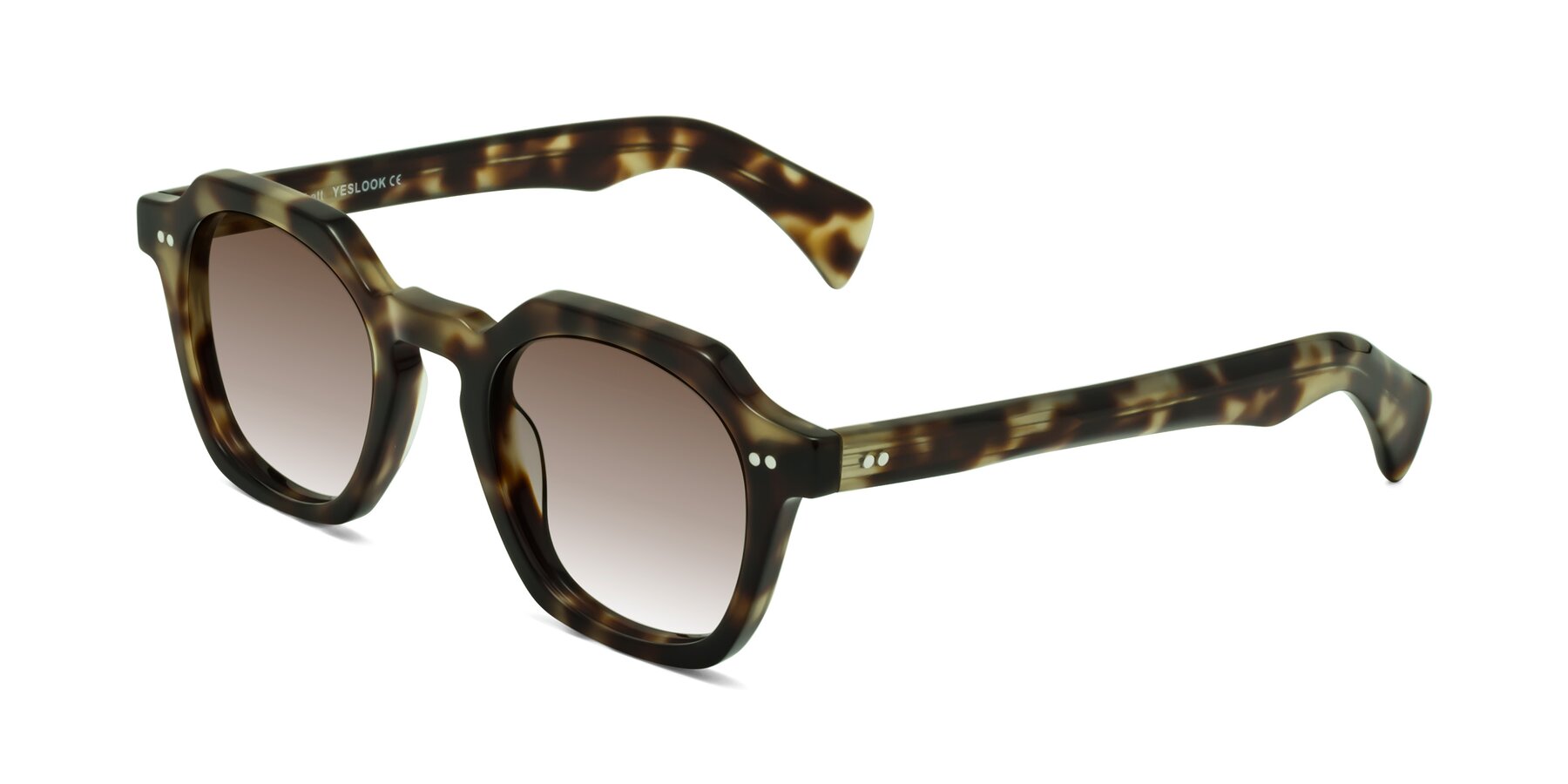 Angle of Beckett in Olive Tortoise with Brown Gradient Lenses