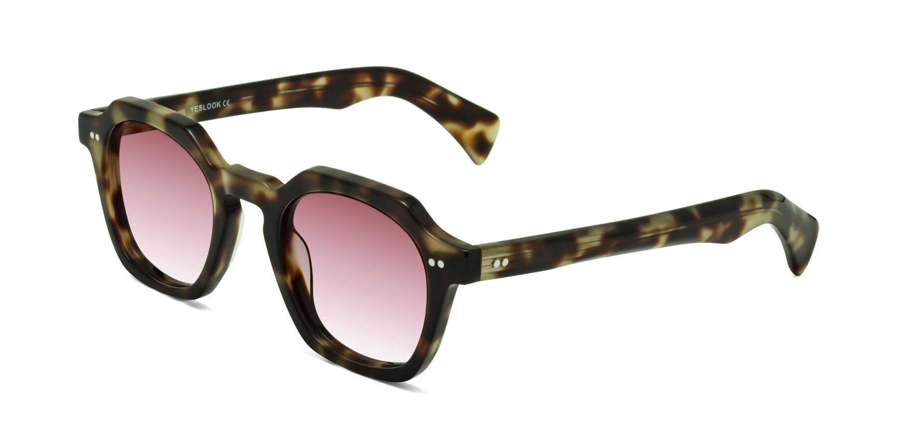 Angle of Beckett in Olive Tortoise with Garnet Gradient Lenses