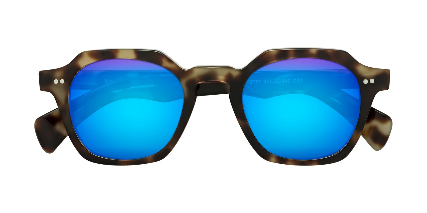 Beckett - Olive Tortoise Flash Mirrored Sunglasses