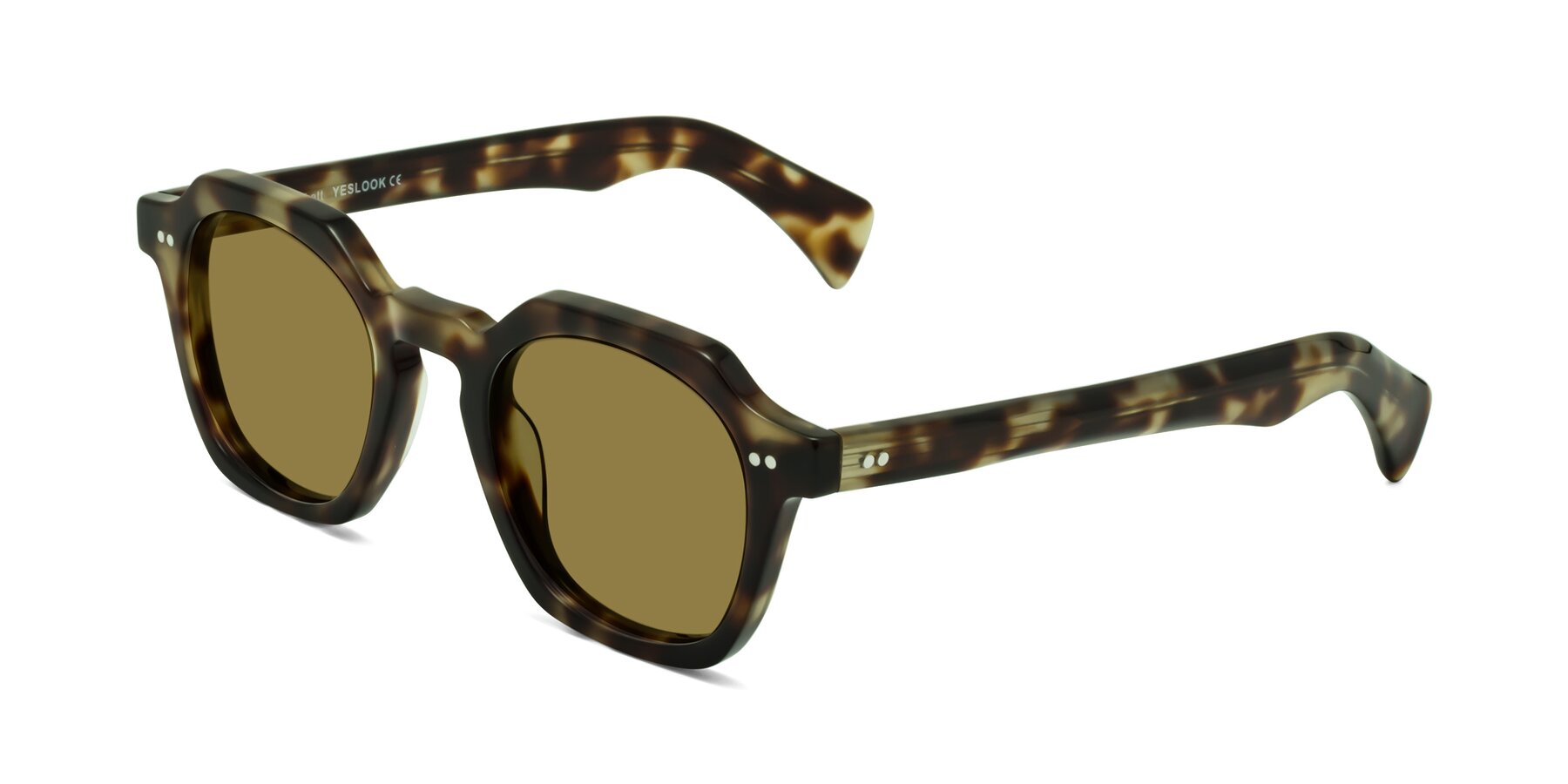 Angle of Beckett in Olive Tortoise with Brown Polarized Lenses