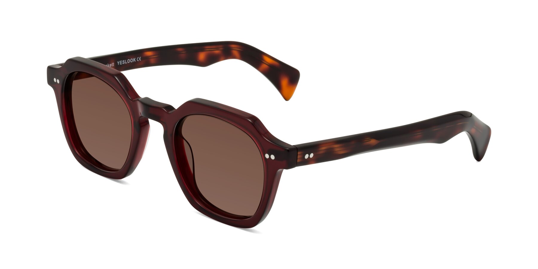 Angle of Beckett in Wine/Tortoise with Brown Tinted Lenses
