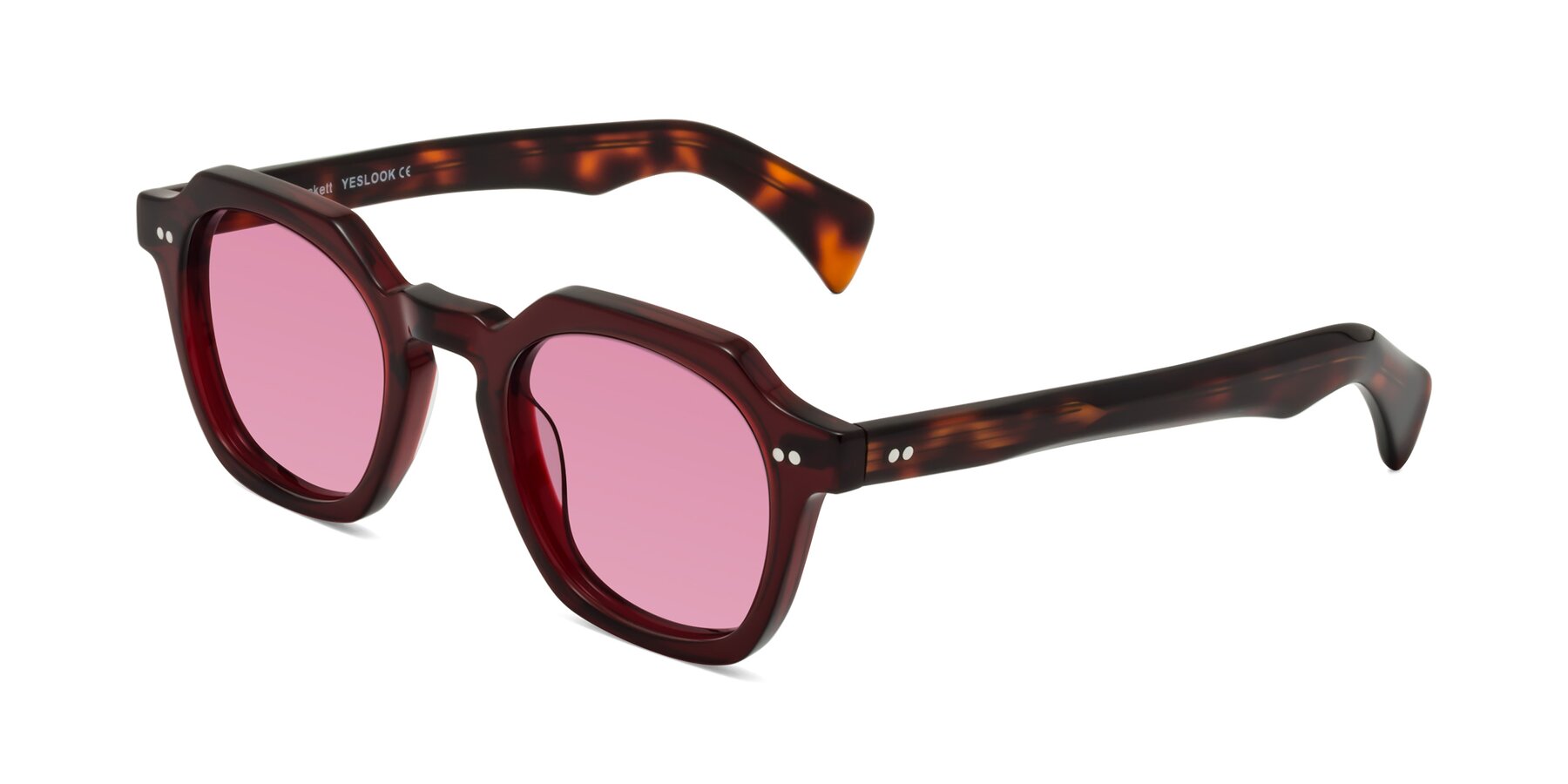 Angle of Beckett in Wine/Tortoise with Medium Wine Tinted Lenses