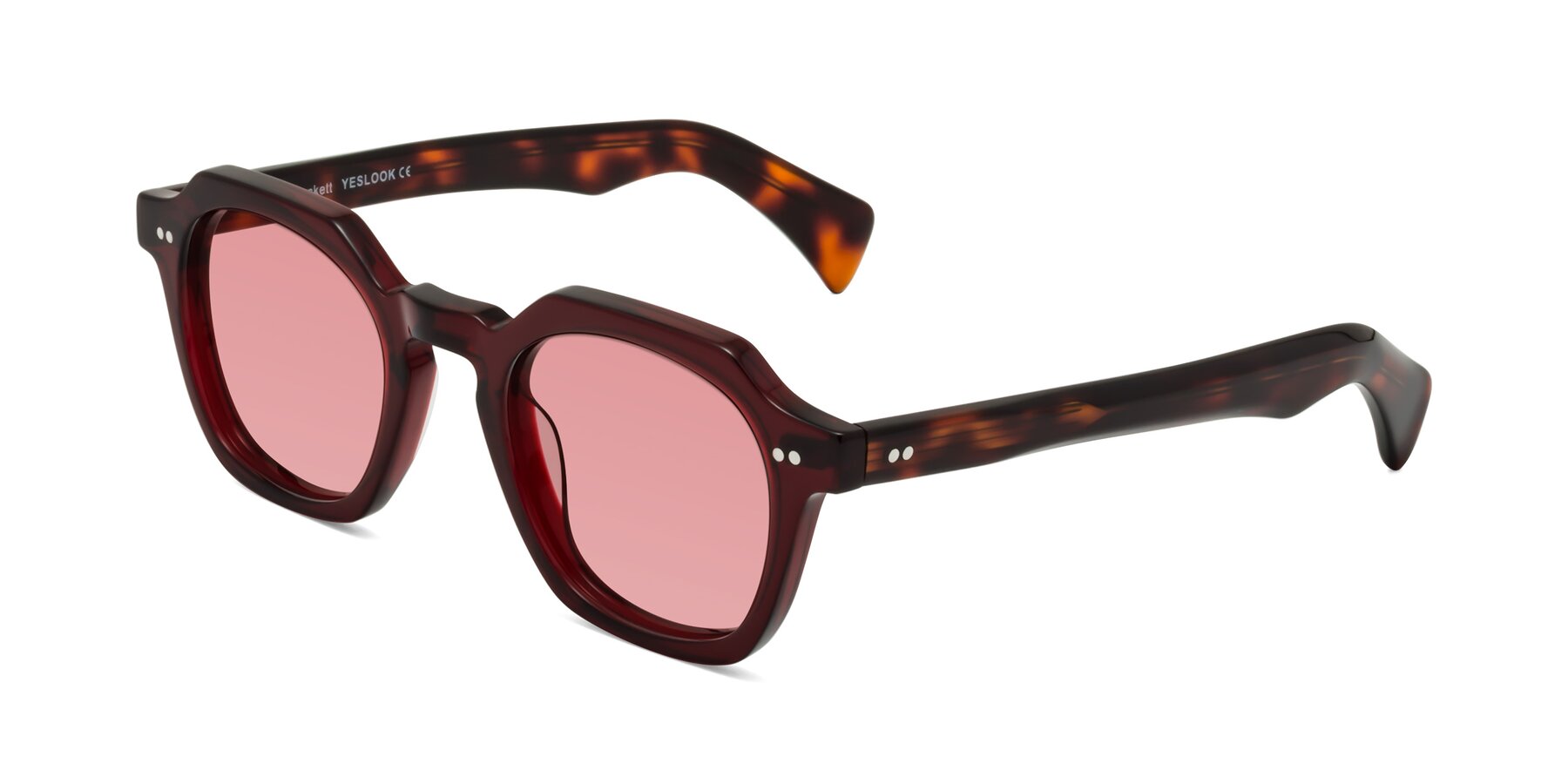 Angle of Beckett in Wine/Tortoise with Medium Garnet Tinted Lenses