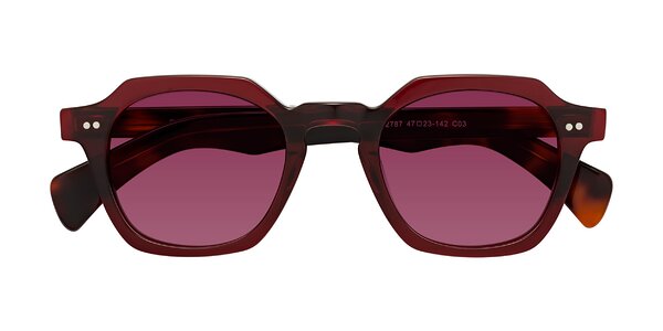Front of Beckett in Wine/Tortoise