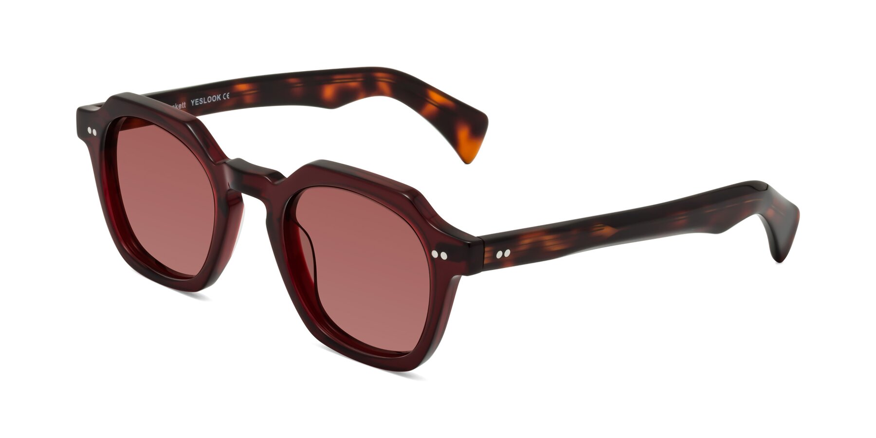 Angle of Beckett in Wine/Tortoise with Garnet Tinted Lenses