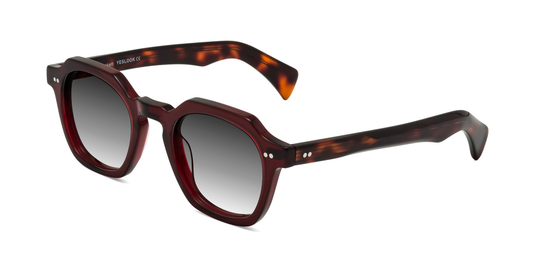 Angle of Beckett in Wine/Tortoise with Gray Gradient Lenses