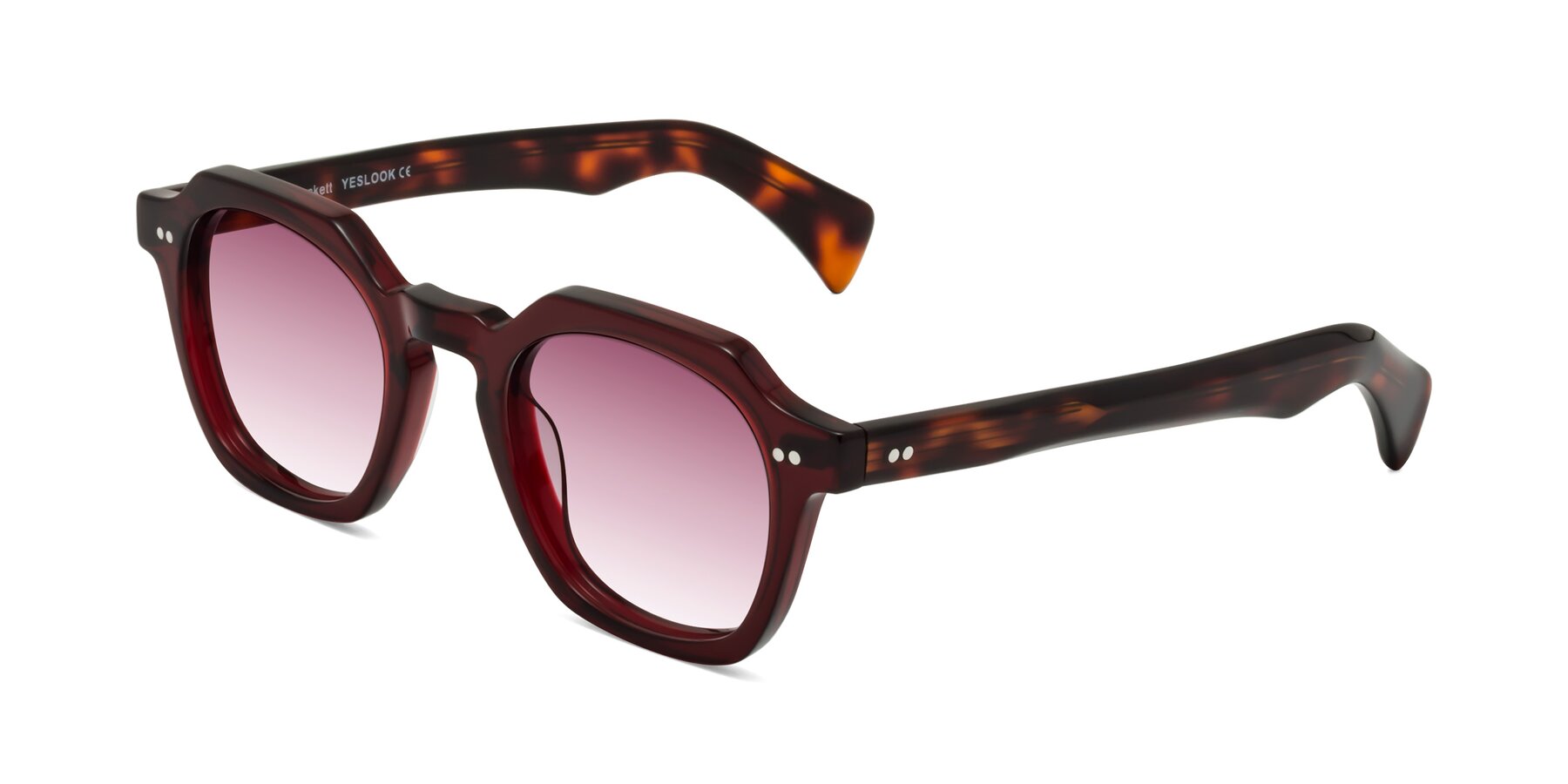 Angle of Beckett in Wine/Tortoise with Wine Gradient Lenses