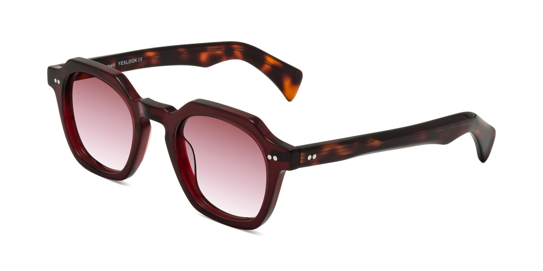 Angle of Beckett in Wine/Tortoise with Garnet Gradient Lenses