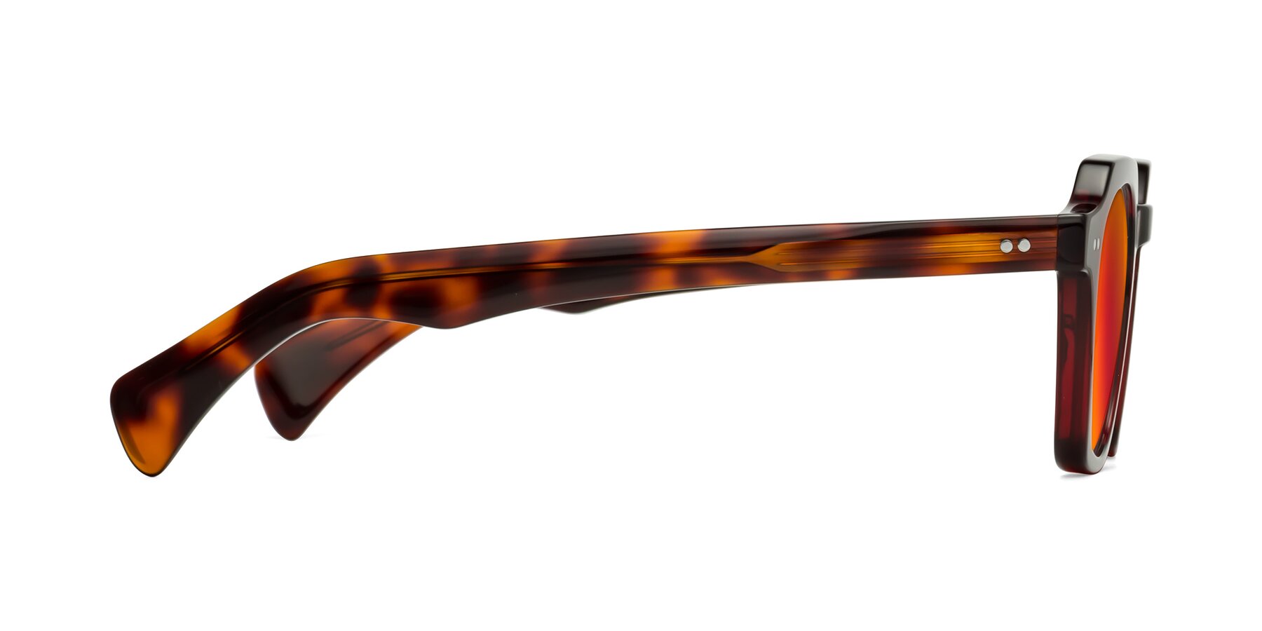 Side of Beckett in Wine/Tortoise with Red Gold Mirrored Lenses