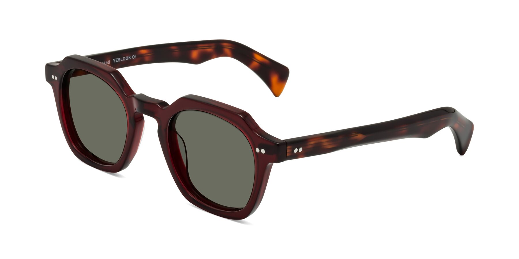 Angle of Beckett in Wine/Tortoise with Gray Polarized Lenses