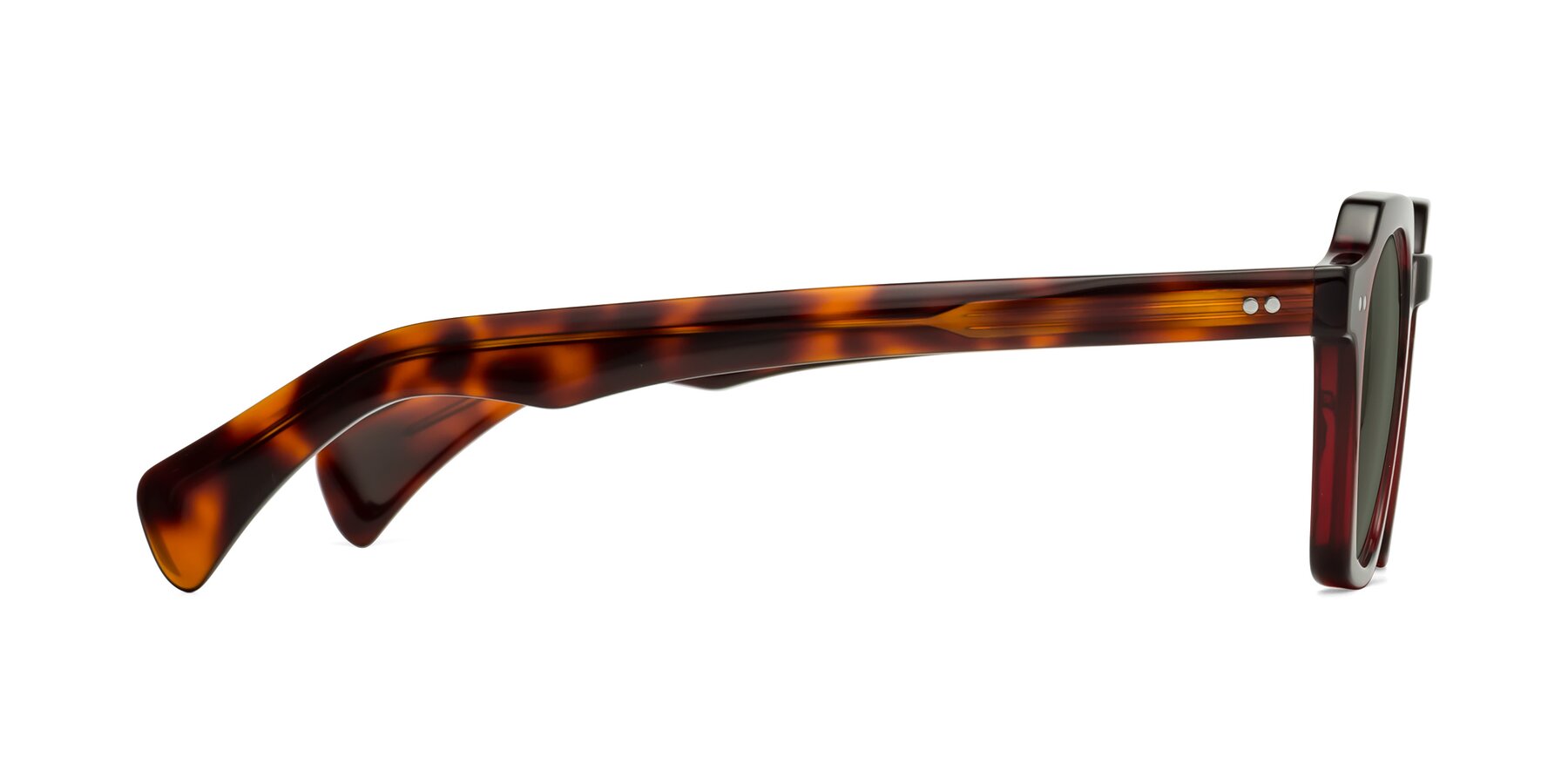 Side of Beckett in Wine/Tortoise with Gray Polarized Lenses