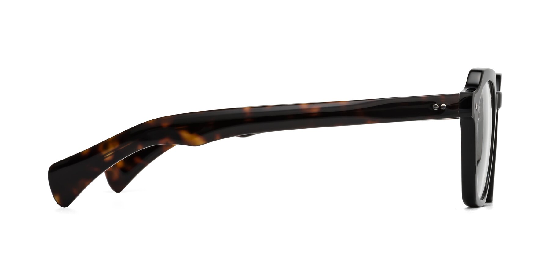Side of Beckett in Black/Tortoise with Clear Blue Light Blocking Lenses