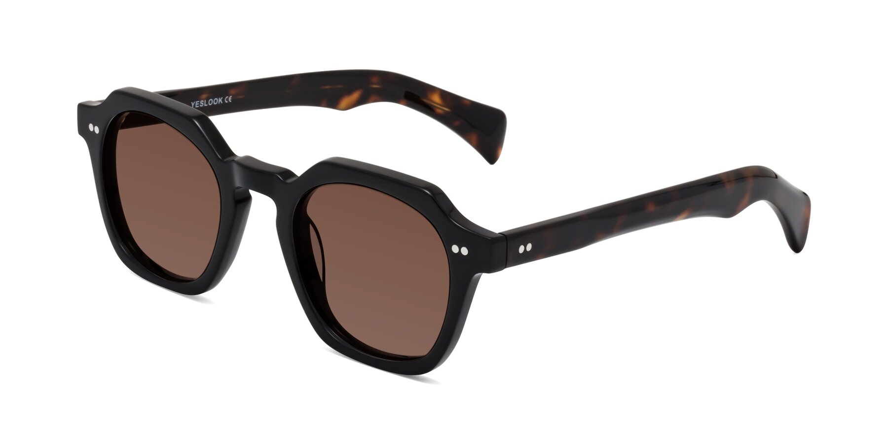 Angle of Beckett in Black/Tortoise with Brown Tinted Lenses