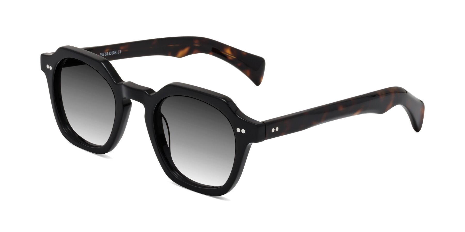 Angle of Beckett in Black/Tortoise with Gray Gradient Lenses