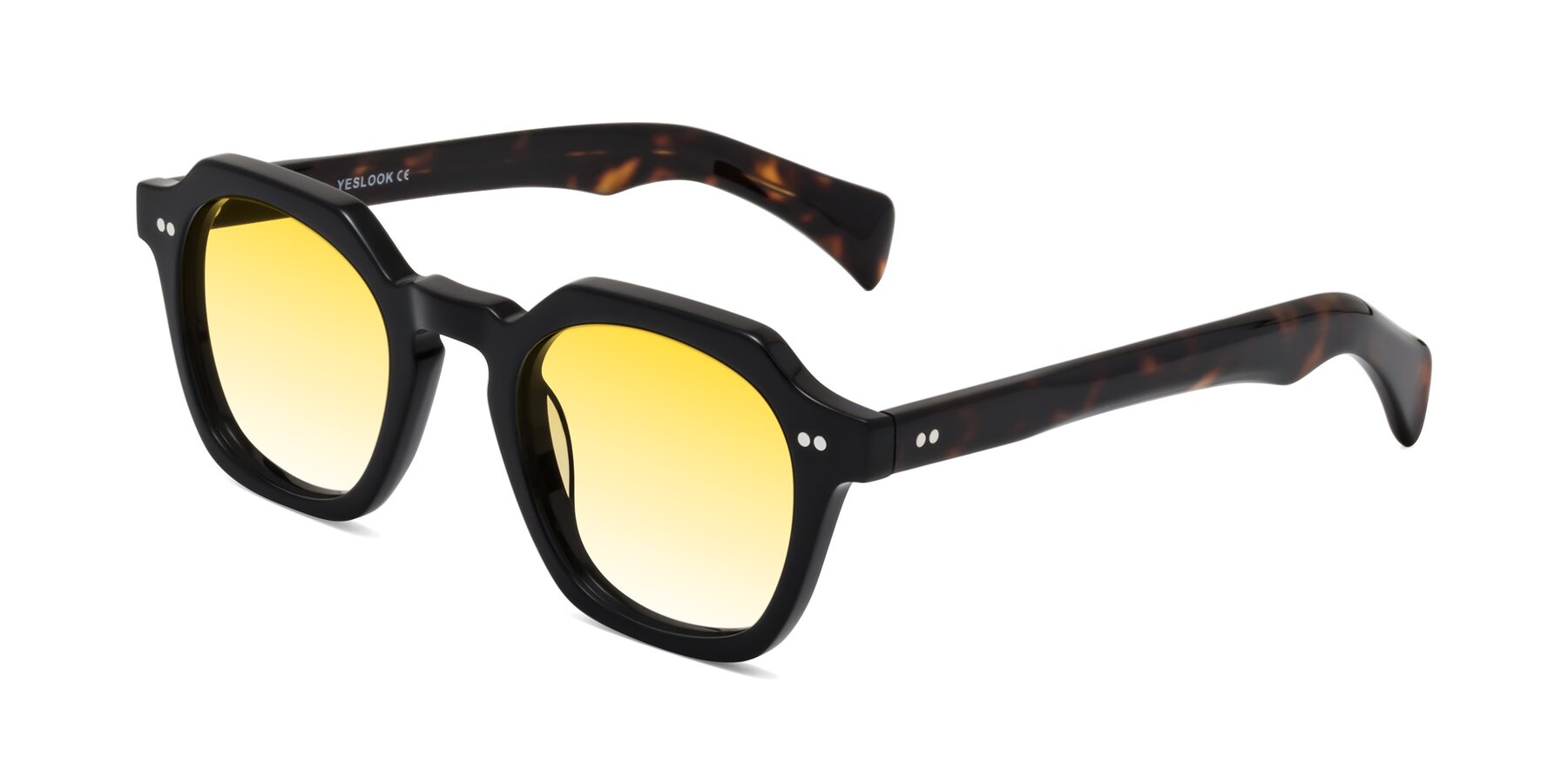 Angle of Beckett in Black/Tortoise with Yellow Gradient Lenses