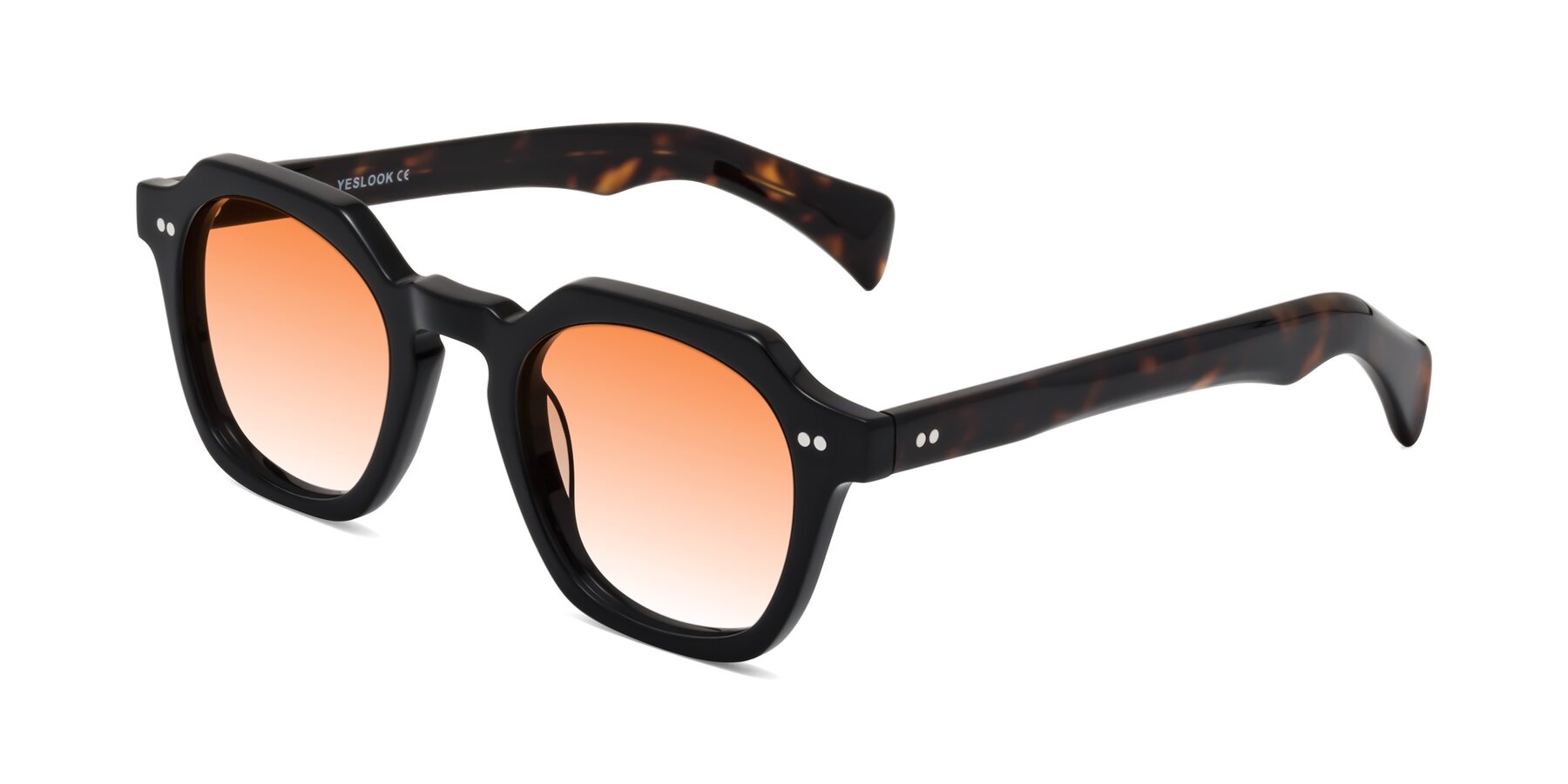 Angle of Beckett in Black/Tortoise with Orange Gradient Lenses