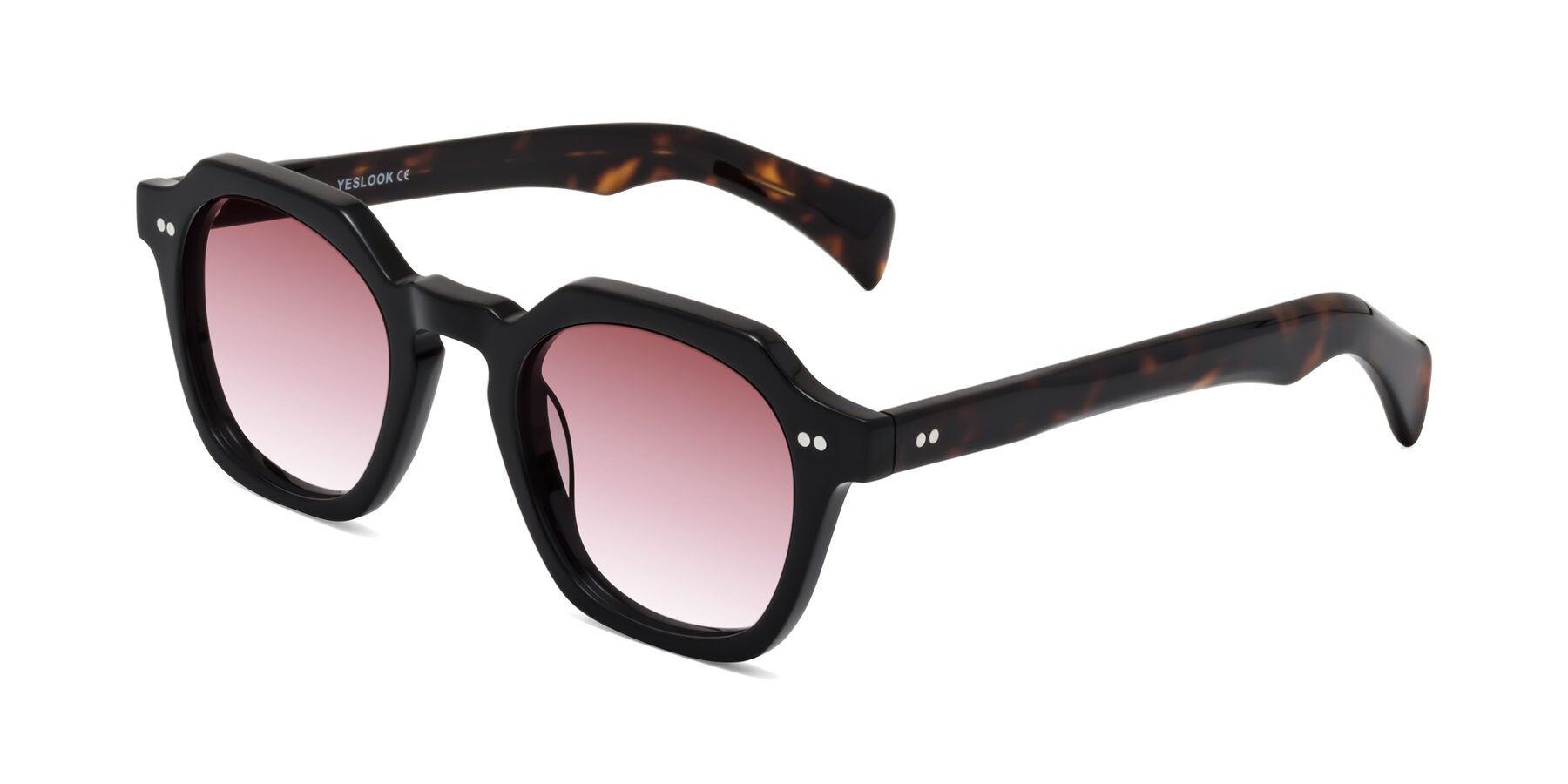 Angle of Beckett in Black/Tortoise with Garnet Gradient Lenses