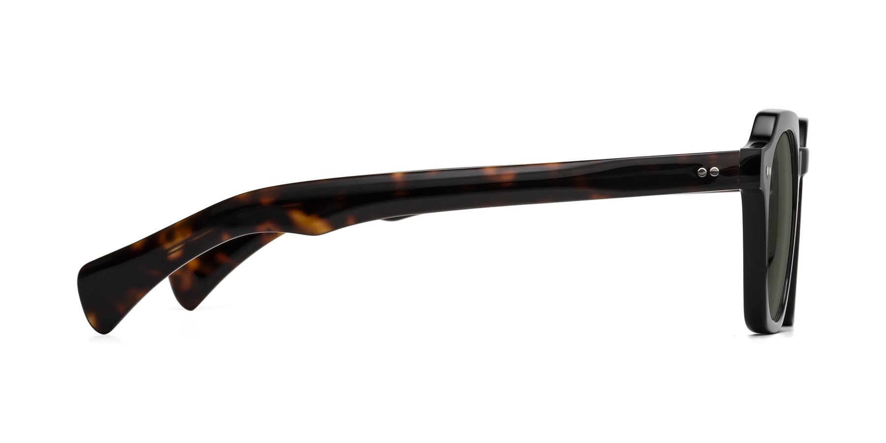 Side of Beckett in Black/Tortoise with Gray Polarized Lenses