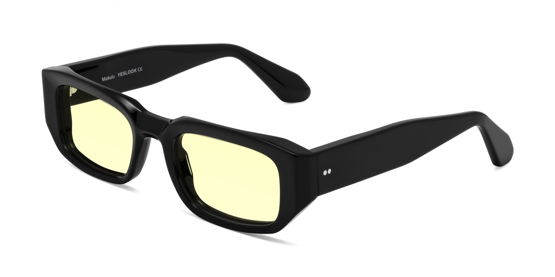 Angle of Mukulu in Black with Light Yellow Tinted Lenses