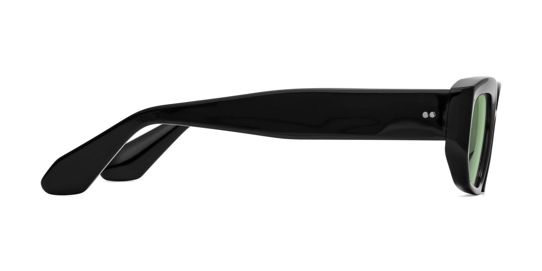 Side of Mukulu in Black with Medium Green Tinted Lenses