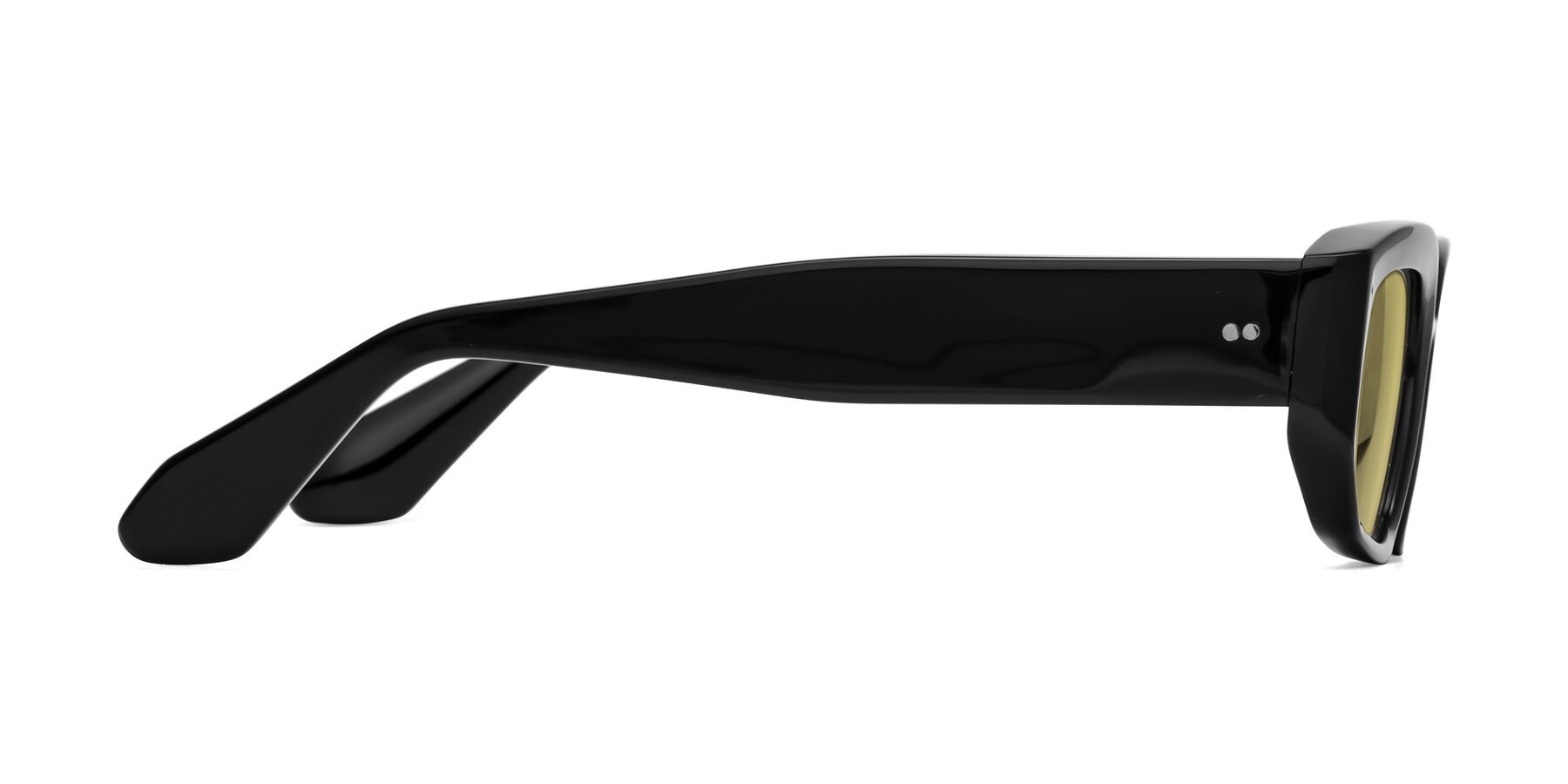 Side of Mukulu in Black with Medium Champagne Tinted Lenses