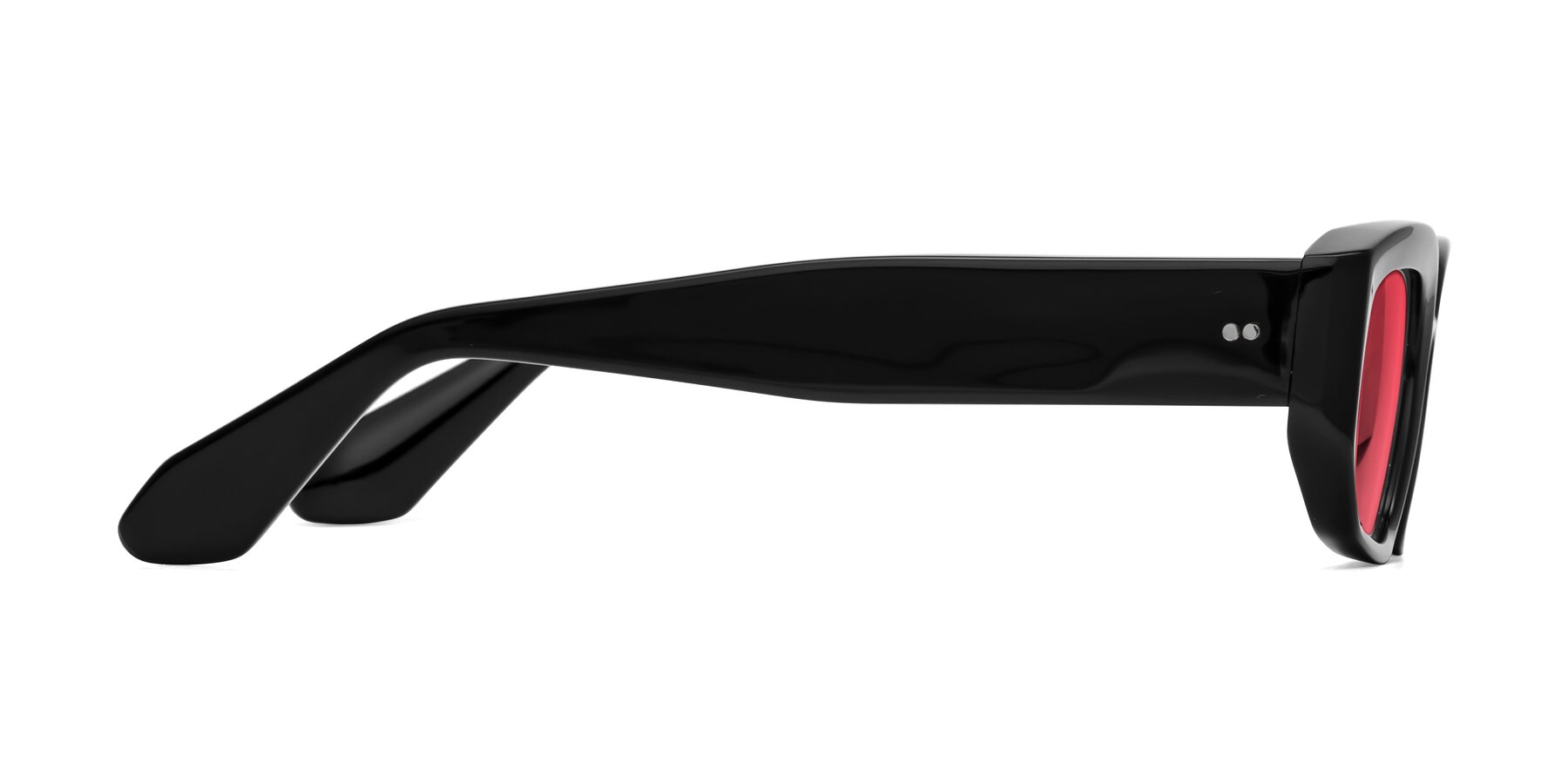 Side of Mukulu in Black with Red Tinted Lenses