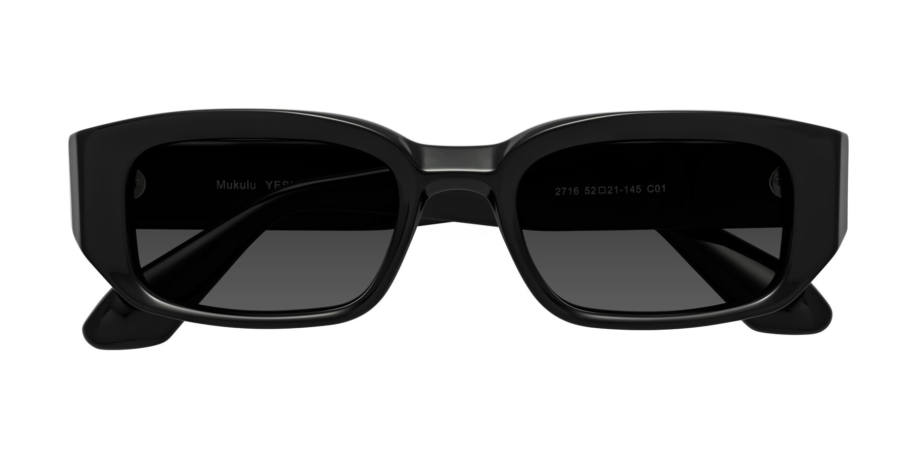 Folded Front of Mukulu in Black with Gray Tinted Lenses