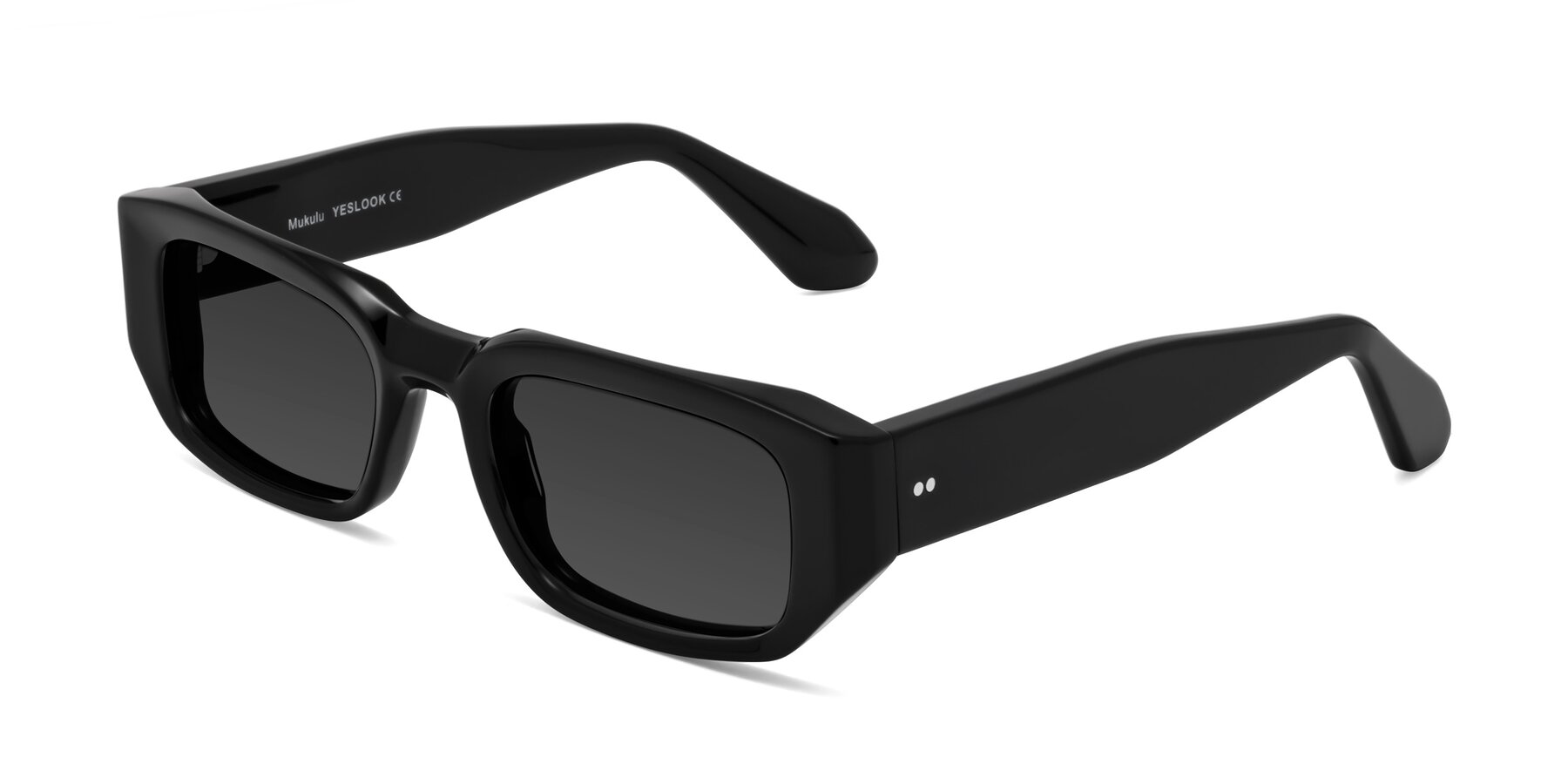 Angle of Mukulu in Black with Gray Tinted Lenses