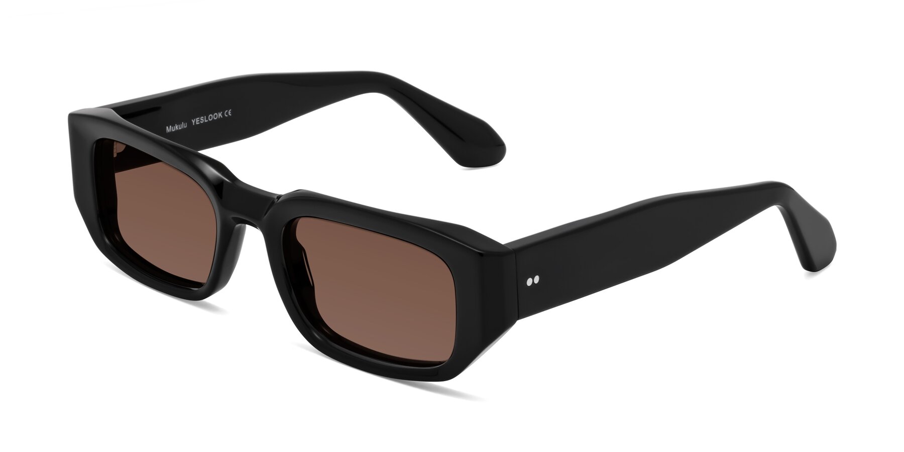 Angle of Mukulu in Black with Brown Tinted Lenses