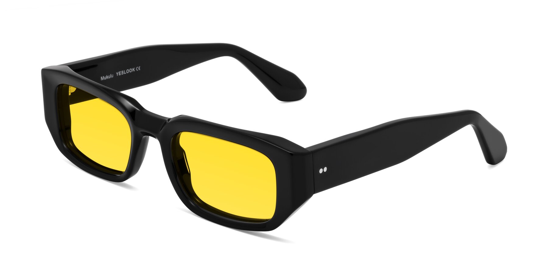 Angle of Mukulu in Black with Yellow Tinted Lenses
