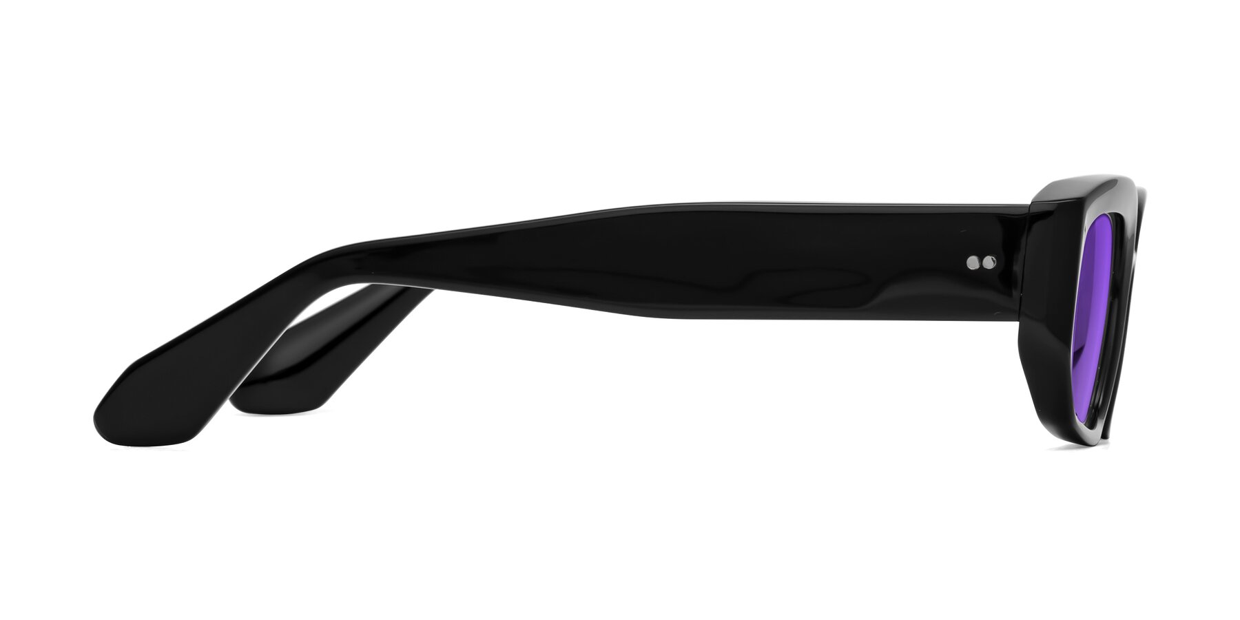 Side of Mukulu in Black with Purple Tinted Lenses