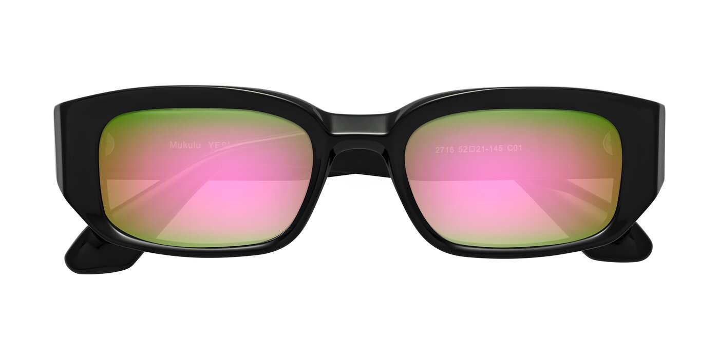 Mukulu - Black Flash Mirrored Sunglasses