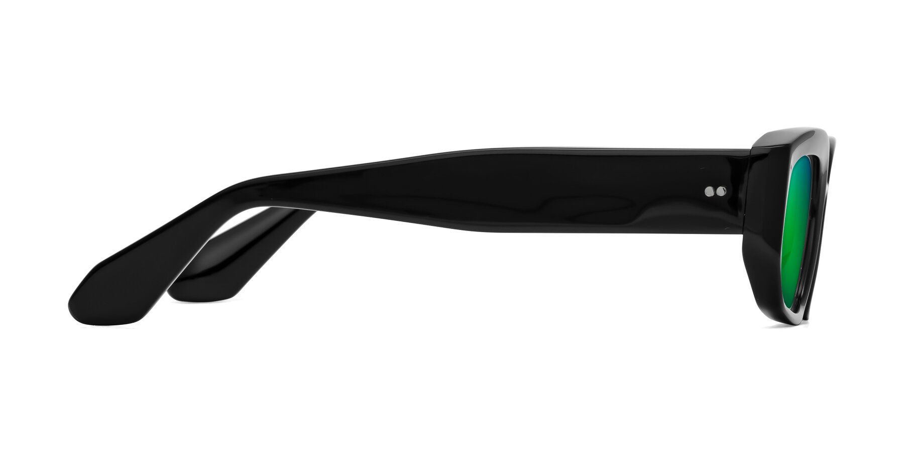 Side of Mukulu in Black with Green Mirrored Lenses