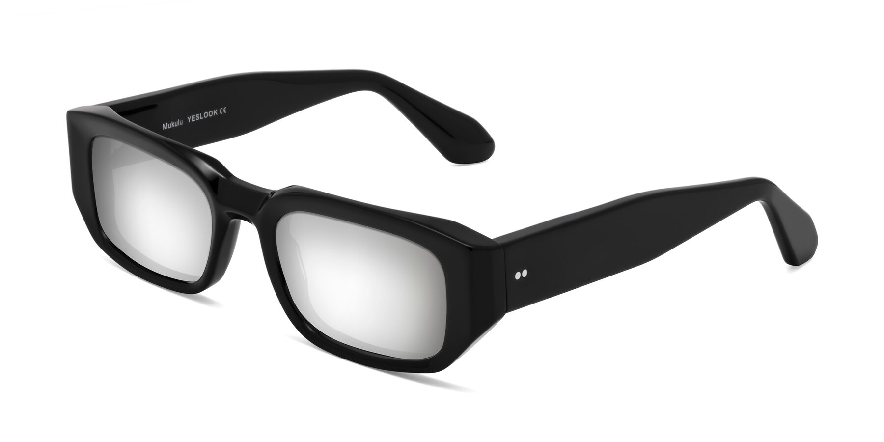 Angle of Mukulu in Black with Silver Mirrored Lenses