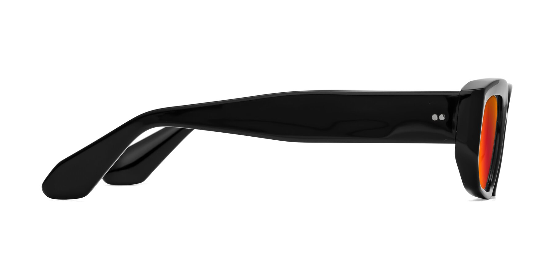 Side of Mukulu in Black with Red Gold Mirrored Lenses