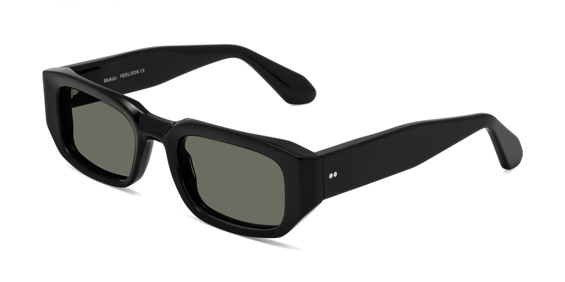 Angle of Mukulu in Black with Gray Polarized Lenses