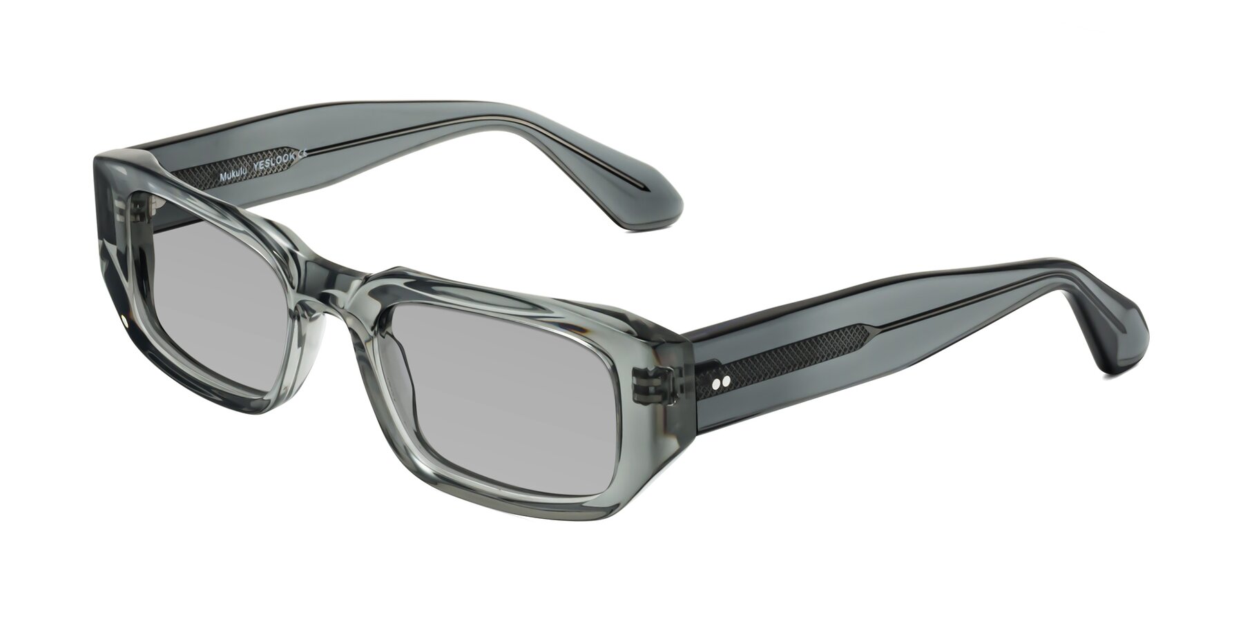 Angle of Mukulu in Transparent Gray with Light Gray Tinted Lenses