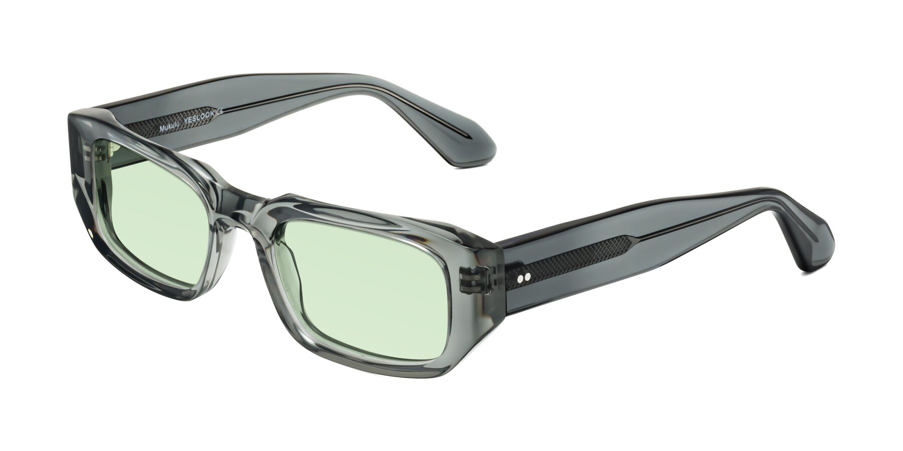 Angle of Mukulu in Transparent Gray with Light Green Tinted Lenses