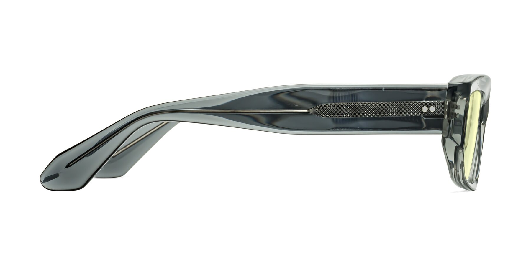 Side of Mukulu in Transparent Gray with Light Yellow Tinted Lenses