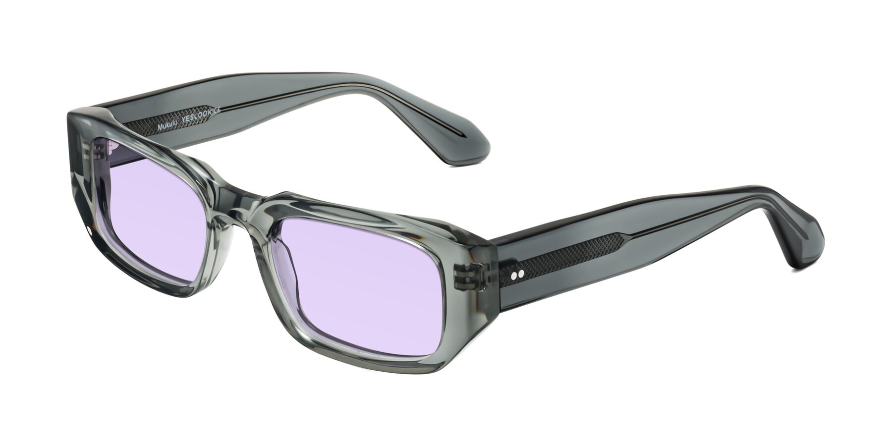 Angle of Mukulu in Transparent Gray with Light Purple Tinted Lenses