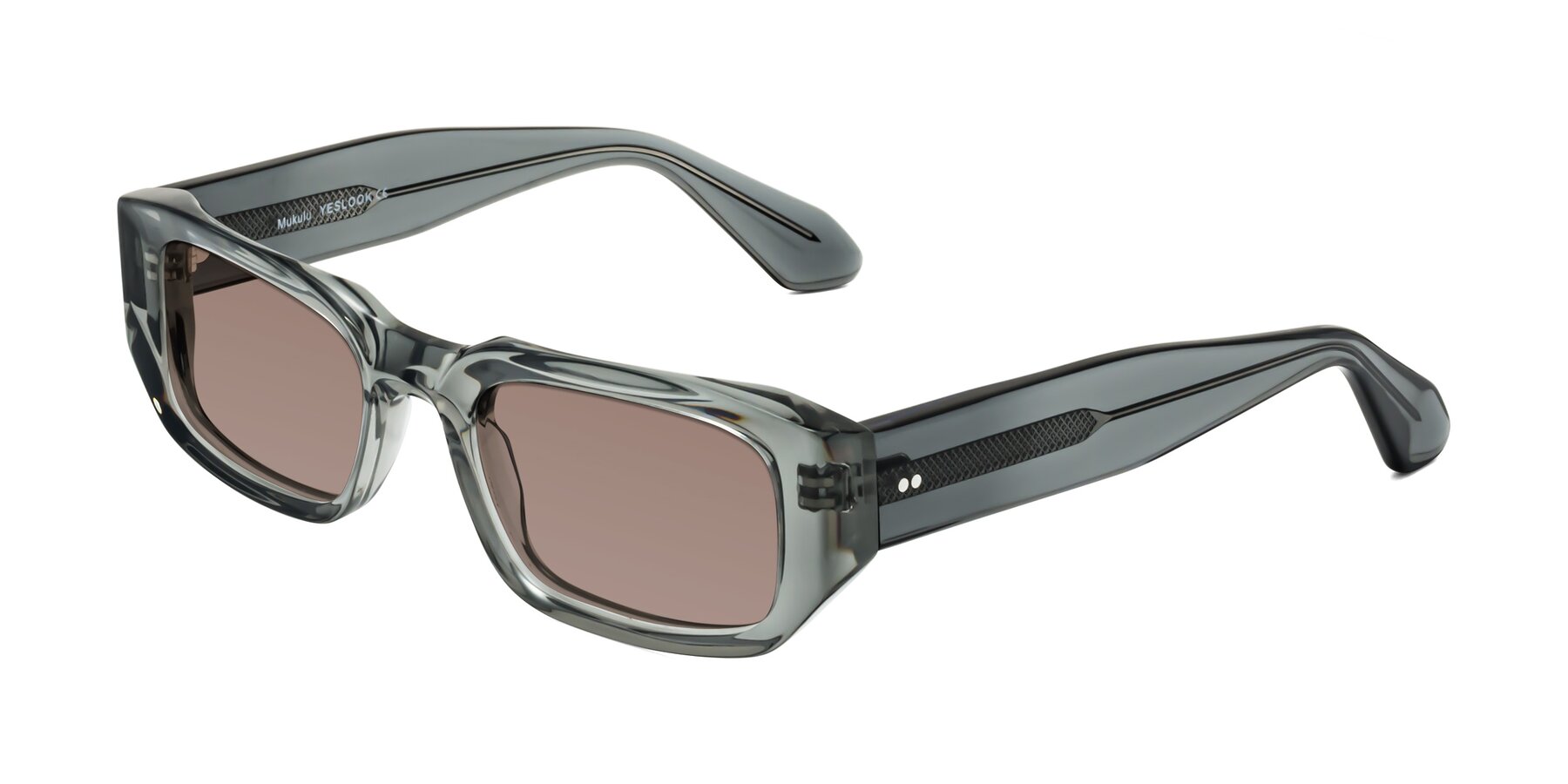 Angle of Mukulu in Transparent Gray with Medium Brown Tinted Lenses