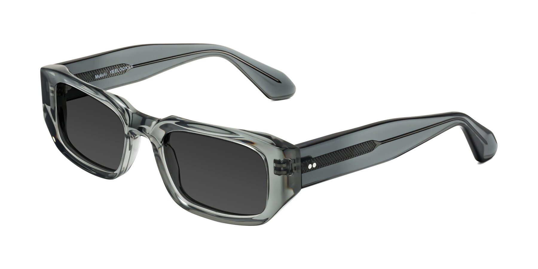 Angle of Mukulu in Transparent Gray with Gray Tinted Lenses